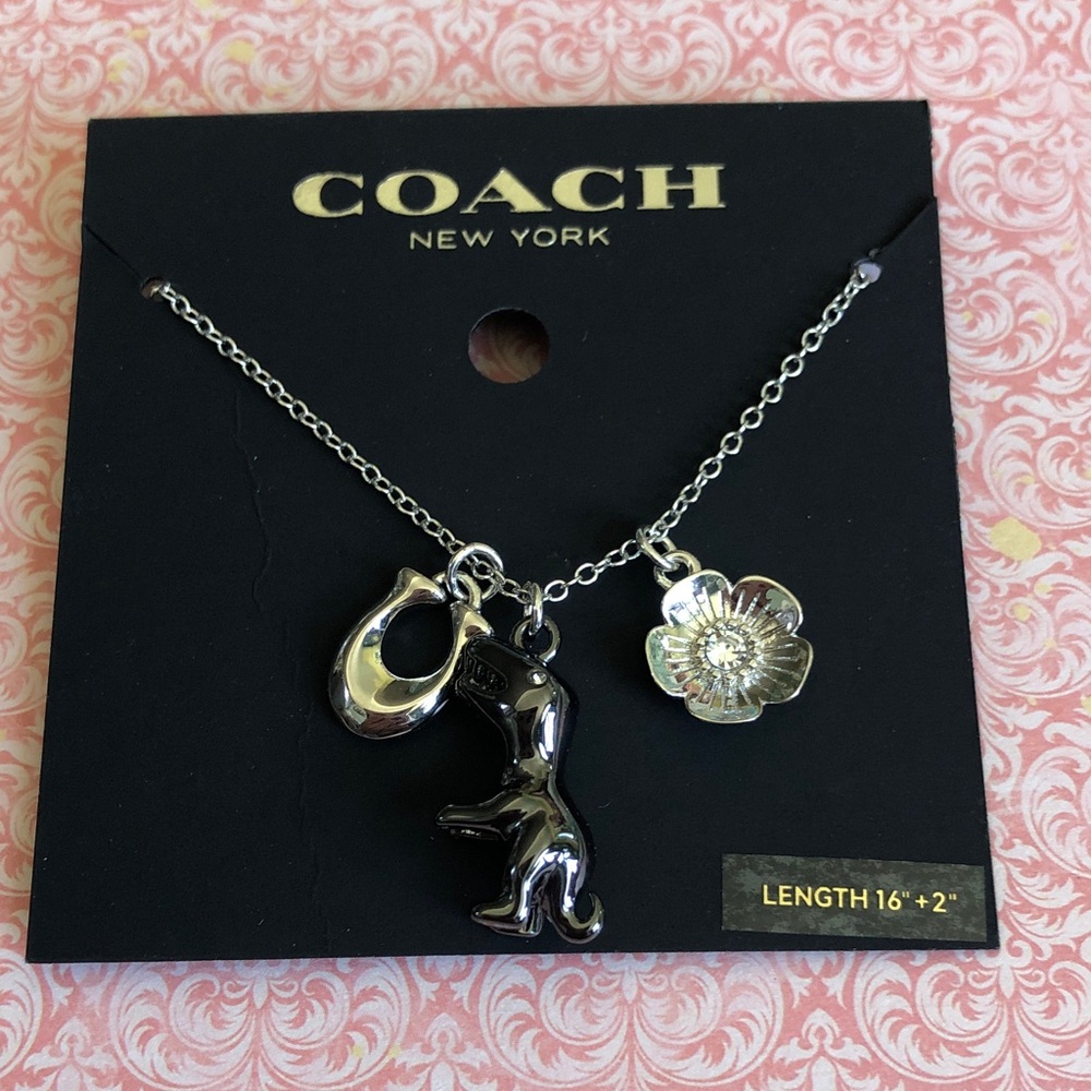 Authentic Coach New on card Dino Necklace.